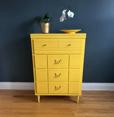 SOLD—Mid-Century 4-Drawer Dresser, View more