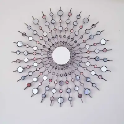 Sunburst Brushed  Metal Wall Mirror , View more