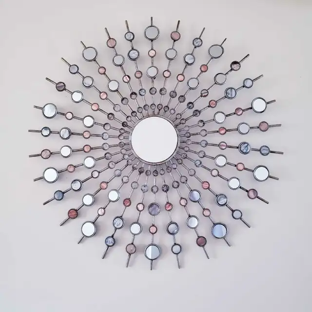 Sunburst Brushed  Metal Wall Mirror  in Home Décor & Accents in Ottawa - Image 2
