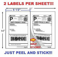 Lowest Price white Paper sheet shipping Label(laser/inkjet)4sale