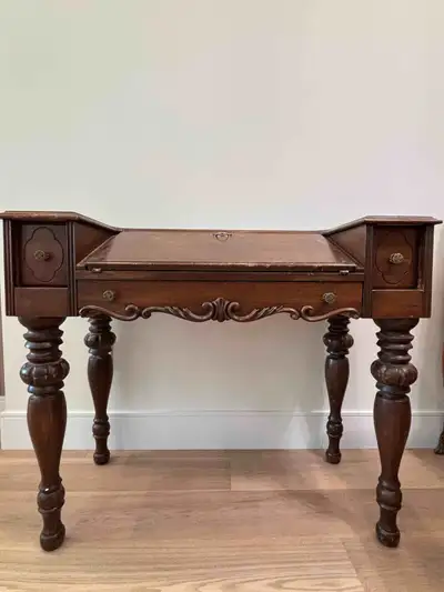Antique 1920s Mahogany Spinet Desk, View more
