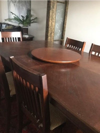 WOODEN TABLE SET (TABLE + 6 CHAIRS)