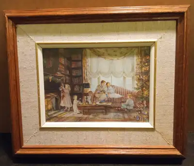 Trisha Romance,Christmas Day 12" X 10" professional framed/glass, View more