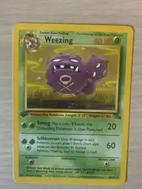 Pokemon 1st EDITION Weezing card from Fossil set MINT
