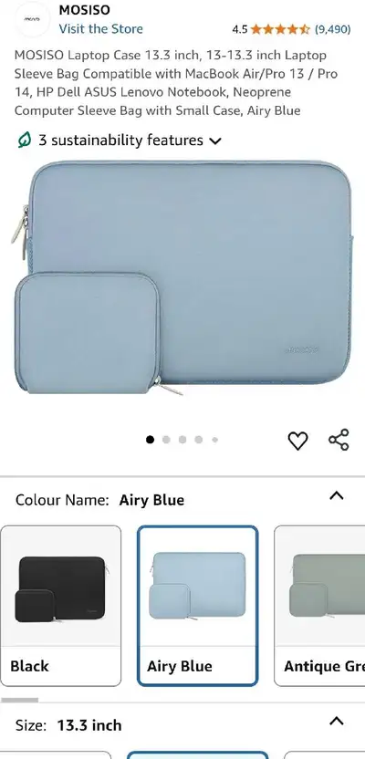 MOSISO Laptop Sleeve For MacBook Air/Pro 13, View more