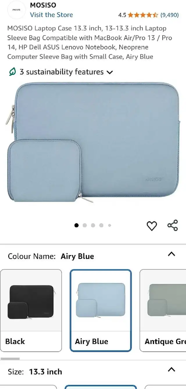 MOSISO Laptop Sleeve For MacBook Air/Pro 13 in Laptop Accessories in Markham / York Region - Image 2