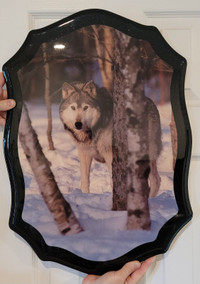 Wolf wall art in resin / Art résine de loup