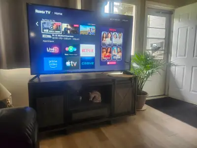65 inch TV and  Stand., View more