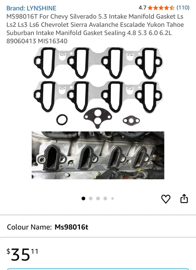 Chevy GMC Intake Manifold Gasket in Other in Hamilton - Image 3
