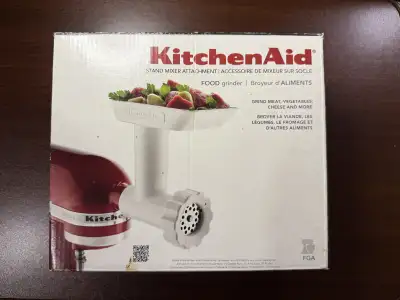 I'm selling a KitchenAid Plastic Meat Grinder Stand Mixer Attachment FGA, designed to grind meat, ve...