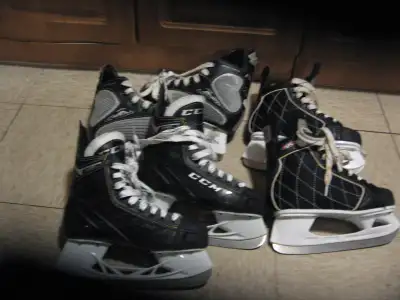 3 Pairs Flite CCM Hespeler Rogue Boys Hockey Ice Skates, View more