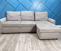 GREY PULL OUT SECTIONAL - DELIVERY AVAILABLE