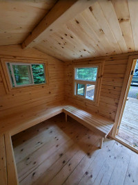 Saunas with changing rooms cabin lean-2 barrel pod