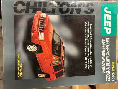 Chiltons repair manual for 1984-1996 Jeep grand Cherokee and motor. Great manual asking $30.00
