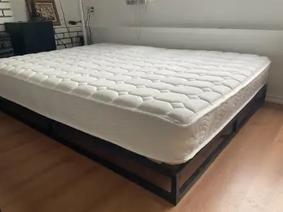 Queen Metal Bed Frame & Mattress, View more