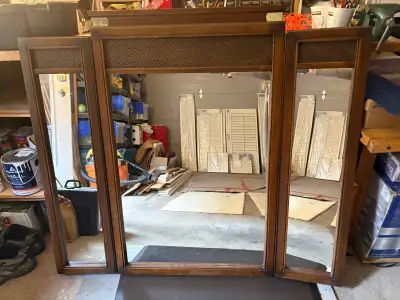 3 Hinged Wooden Mirrors, View more