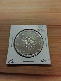 1964 Canada 80% Silver No Dot P/L Dollar Coin