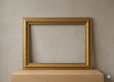 Vintage-style ornate golden wooden picture frame, View more