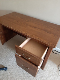 Office hardwood desk with two drawers& adjustable office chair