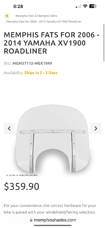 Motorcycle  windshields Memphis Shades mem3711 Yamaha Kawasaki in Other in Barrie - Image 11