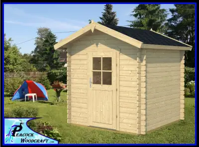outhouse / pump house / shed cabin bunkie log house kits, View more