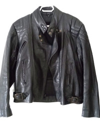 Manteau de cuir moto - bike leather jacket - grandeur S