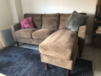 Reverse facing light brown sectional couch great condition!