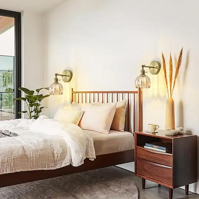 Vintage Wall Sconces with Amber Tulip Glass Lampshade in Indoor Lighting & Fans in City of Toronto - Image 4