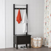 Ikea HEMNES Storage bench w/towel rail - Black