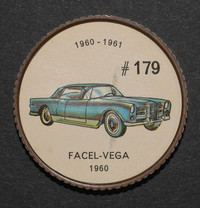 Jeton jello #179 / jello token / voiture / Facel-Vega 1960