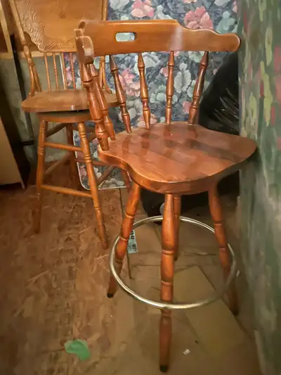 Wooden Bar Chairs (two), View more