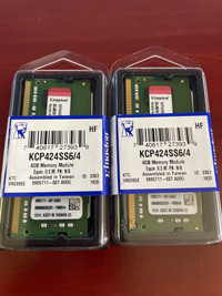 Neuf Kingston DDR4 - 2x4 = 8GB Laptop Memory Memoire Portsble 