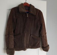 Genuine Brown Suede Jacket - Size Medium