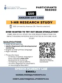 RESEARCH STUDY - SEVERE PEOPLE WHO STUTTER NEEDED