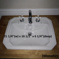 Bathroom Vanity - White, Antique Design, Square Vintage Sink