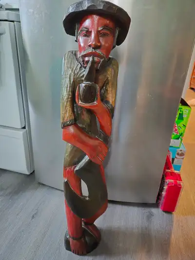 Vintage Hand Carved Jamaican Sculpture, View more