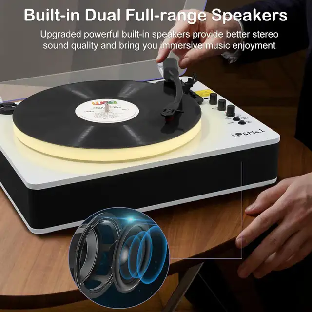 White Pearl LP&No.1 Turntable with Built-in Speakers, 3-Speed Be in Jewellery & Watches in Mississauga / Peel Region - Image 6