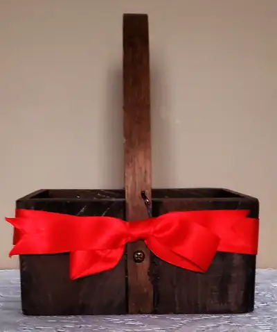 HANDCRAFTED HICKORY WOOD BASKET, View more