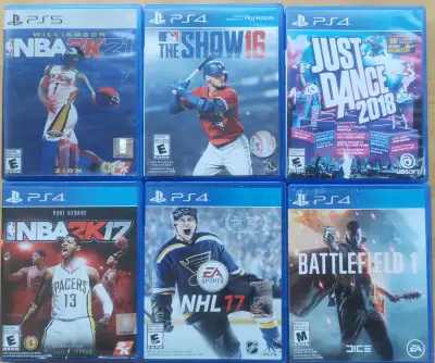 Sony PS4 & PS5 games / jeux (prices in desc), View more