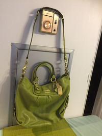 Coach Lime Green Leather Madison Julianne Satchel-Crossbody Tote