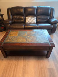 Roanoke Coffee Table with Lift Top and Casters - Cherry Hardwood