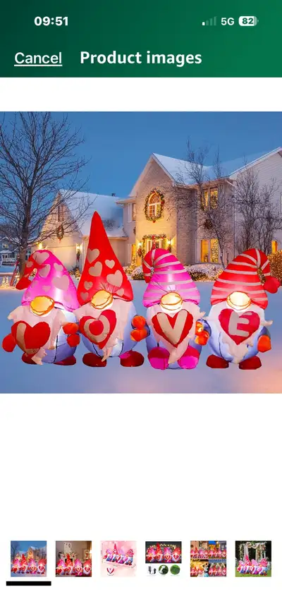 4FT Decorations Inlflatable Love 4 Gnome, valentine/ Christmas , View more