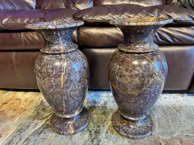 Two extra large 7 coloured jade vases, View more
