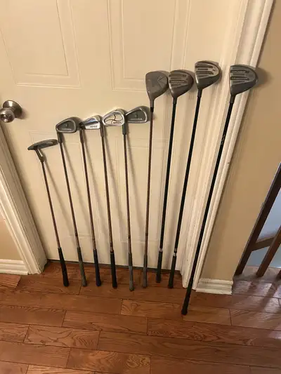 Lot de 9 bâtons de golf gaucher // lefty golf clubs, View more