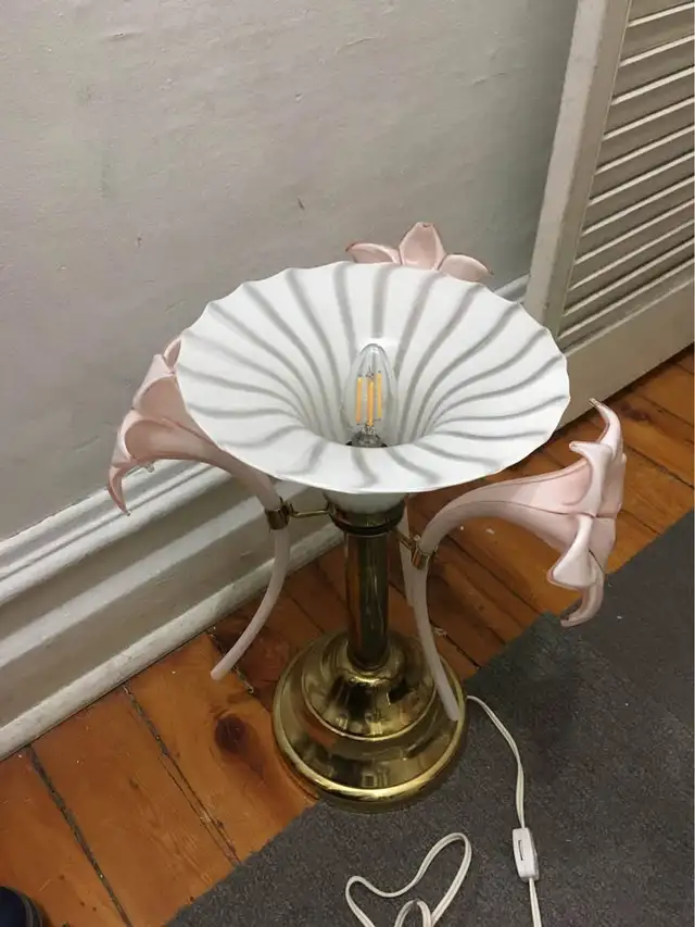 2 Mid Century Murano Glass Brass Tubular Table Lamps - $500 FIRM in Indoor Lighting & Fans in City of Montréal - Image 6