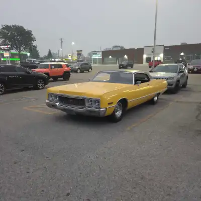 Looking to sell my 73 Newport. Relatively solid car, has some bubbles around the wheels, but no hole...