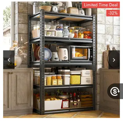 Storage Shelves Load 2020lbs, 5-Tier Adjustable Metal Shelving U, View more