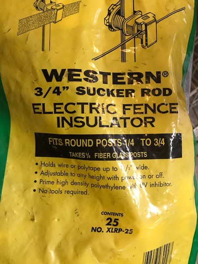 Western brand NEW fencing insulators Brand new in bags, 25 insulators per bag Use with plastic horse...