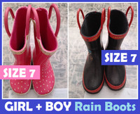 RAIN BOOTS (Size 7) --- Baby GIRL --- FREE !!