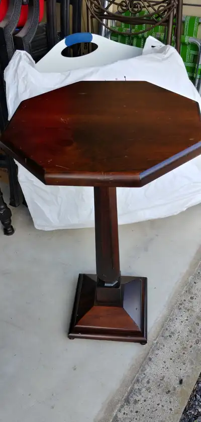 Octagonal Wooden Side Table, View more